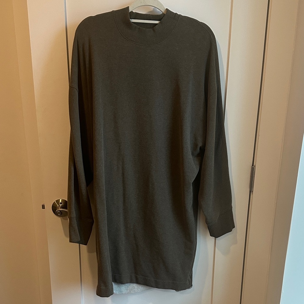 Vince Dark Green Long Sleeve sweatshirt dress